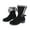 Black, variant on Sexlip Women's Ankle Boots Faux Fur Lined Buckle Mid Calf Wide Block Heel Pointy Toe Black, 43
