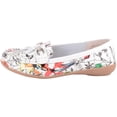 thumbnail image 5 of ABSOLUTE FOOTWEAR Womens Easy Slip On Leather Colour Floral Print Tassle Summer Work Loafers - White - US 6, 5 of 7