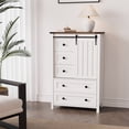 thumbnail image 7 of Farmhouse 5 Drawer Dresser for Bedroom, 48" Tall Wood Dresser Chest of Drawer with Sliding Barn Door, Adjustable Shelf, Storage Organizer, 7 of 7