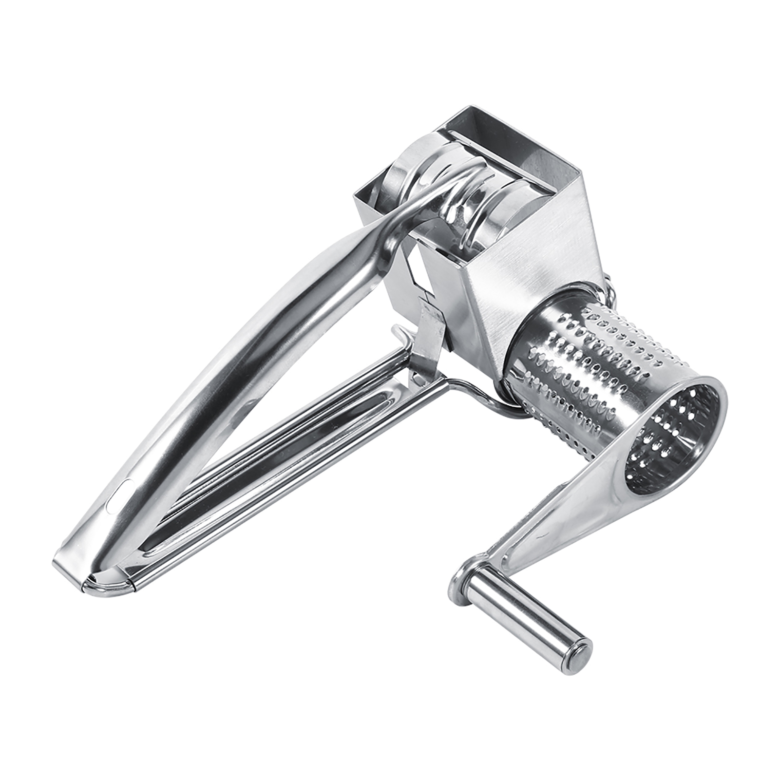 Râpe à Fromage En Acier Inoxydable, Râpe à Fromage Rotative Multifonctionnelle Cuisine Artisanat Râpe Rotative à Main En Acier Inoxydable 1 Tambour Slice Shred Tool