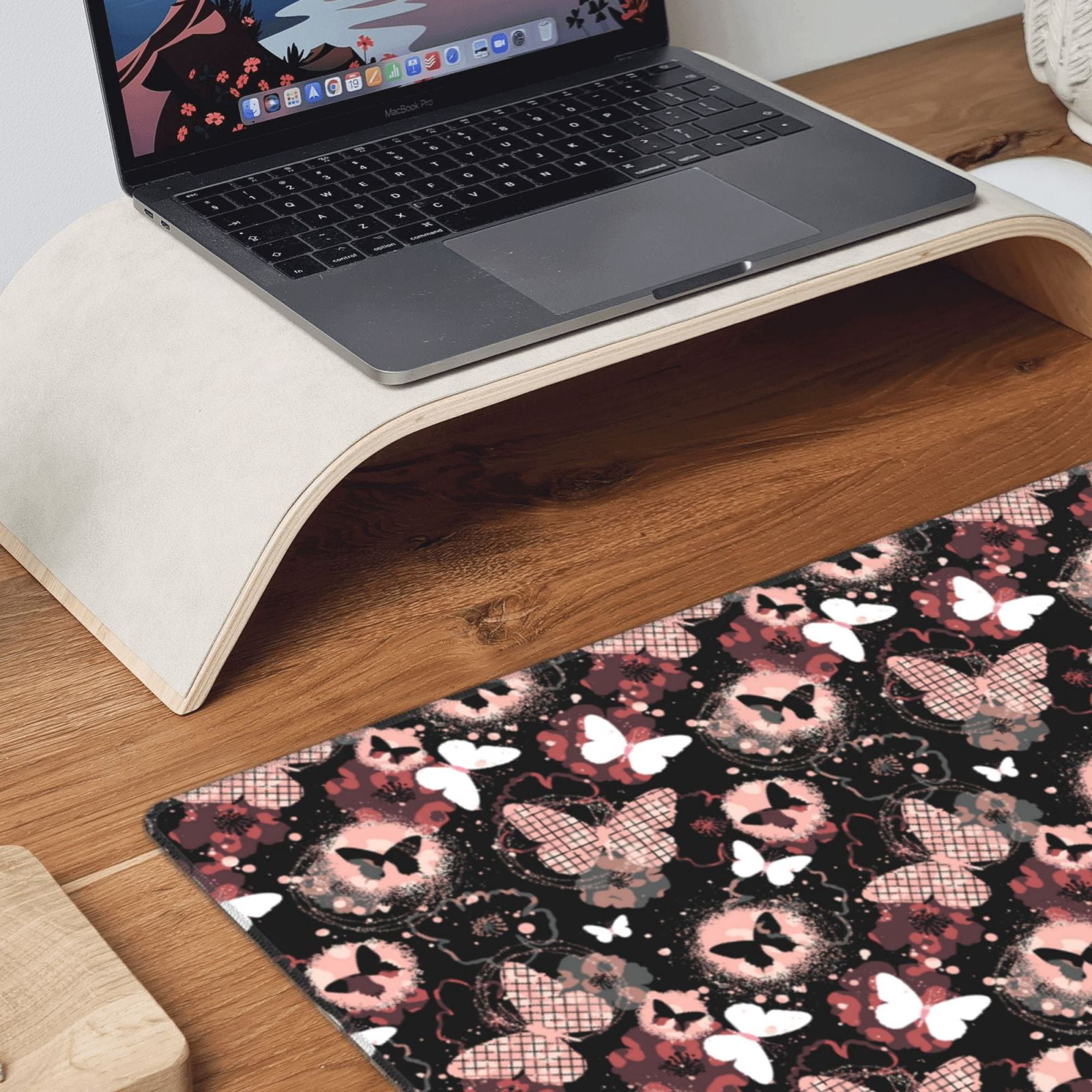 Rateoe Butterflies1 Print Mouse Pad - Extended Large Gaming Mousepad,Non-Slip Stitched Edge,16x29.5 Inch