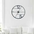 thumbnail image 1 of Accent Collection Black Metal Silent Wall Clock, Geometric Decor, 24" Non Ticking Clock, 1 of 6
