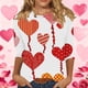 thumbnail image 1 of RKSTN Valentines 3/4 Sleeve Tops for Women Oversized Crewneck Valentine's Day Graphic Printed Short Sleeve T Shirt Womens Casual Round Neck Loose Comfy Loves Heart Print Three Quarter Sleeve Shirts, 1 of 6