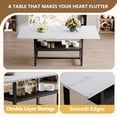 thumbnail image 6 of CQSXDA 71 Inch Walnut Grain Dining Table Featuring  Legs Great For Family And Friends Gatherings，White+Black, 6 of 17