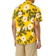 thumbnail image 4 of INSPIRE CHIC Men's Shirts Short Sleeve Floral Printed Button Front Beach Hawaiian Shirt 38 Yellow Floral, 4 of 7