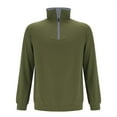 thumbnail image 5 of Summer Savings WTXUE Sweatshirts & Hoodies Long Sleeve, Zip Mock Neck Shirts for Men Mens Quarter Zip Pullover Shirt Pullover Performance Quarter Zip Solid, Athleisure for Men Green L, 5 of 7