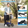thumbnail image 5 of COSYWILL Steerable Knee Scooter,Knee Walker Scooter for Adults with 10" Front Wheels,Foldable Knee Scooter for Foot Surgery Crutches Alternative,Blue, 5 of 8