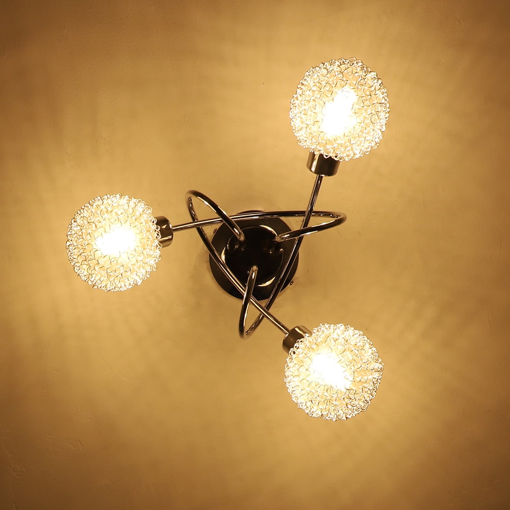 Depuley 3-Light Semi Flush Mount Ceiling Light, Modern Globe Ceiling Lamp with Glass Shade, Elegant Chandelier for Bedroom, Kitchen, Dining Room, Hallway, G9 Base