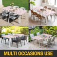thumbnail image 5 of Bunny Easter Table Cloths for 6 Foot Rectangle Tables, Pink Plaid Spring Floral Pastoral Patio Waterproof Elastic Fitted Tablecloths, Washable Rectangular Table Cover for Camping, 5 of 8