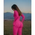 thumbnail image 5 of Women Yoga Jumpsuits Workout Ribbed Long Sleeve Zip Front Sport Jumpsuits, 5 of 5
