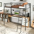 thumbnail image 5 of Costway Twin Size Metal Loft Bed Single Loft Bunk Bed with Full-Length Guardrail, 5 of 10