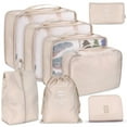 thumbnail image 1 of 8-Piece Polyester Storage Organizer Set: Versatile Travel & Home Solution with Shoe Bag, Drawstring Pocket, Flat Pouch, Hangable Wash Bag, Underwear Case, and 3 Sizes of Clothing Bags – Available in, 1 of 6
