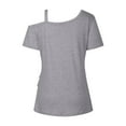 thumbnail image 4 of TYGHBN Women Summer Short Sleeved Metal Button Solid Color Top T Shirt Shirt Athletic Women Short Sleeve Casual Shirts for Women Women's T Shirts Casual Small Long Sleeve Shirt Womens Top Women's T, 4 of 4