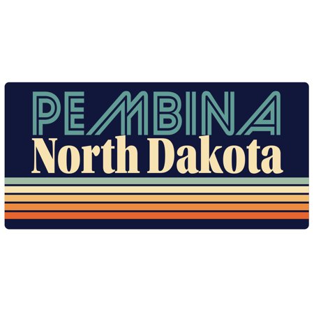 Pembina North Dakota 5 x 2.5-Inch Vinyl Decal Sticker Retro Design