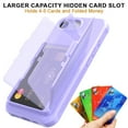 thumbnail image 4 of Compatible with iPhone 16e Wallet Phone Case,Back Flip Kickstand,With Card Holder(Store 4-5 Cards and Folded Money),Built-in Mirror,Heavy Duty Shockproof Anti-Scratch Phone Case,Purple, 4 of 7