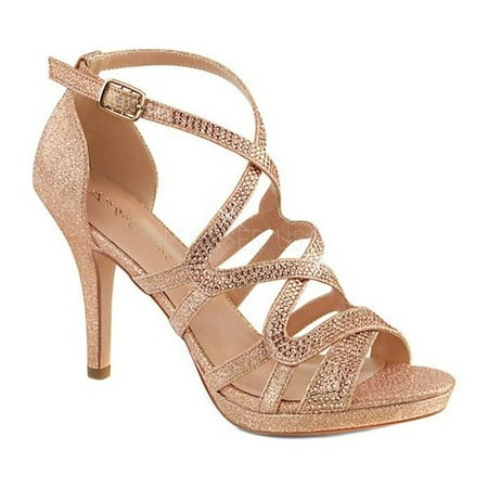- DAPHNE-42, 4'' Heel 2/5'' Platform Criss Cross Ankle Strap Sandal