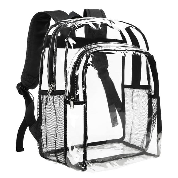 Mochila transparente Vorspack Heavy Duty para el trabajo escolar, negra