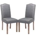 thumbnail image 4 of Snugway Dining Chair Grey Upholstered Parson Chair with Nailhead Trim, Set of 2, 4 of 9