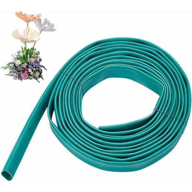 Rollo de tubo verde de 16,4 pies para tallos de flores gigantes, tubo flexible de PE para tallos de flores, tubo termorretráctil aislante