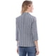 thumbnail image 5 of Blazer De Solapa Con Muescas Y Mangas 3/4 A Rayas Para Mujer Azul S, 5 of 6