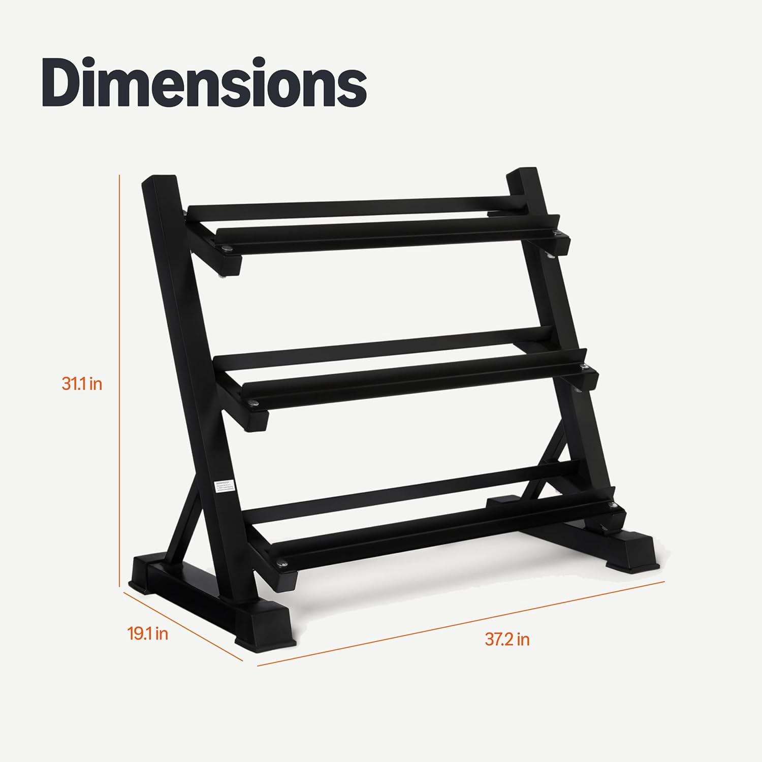 Adjustable Dumbbell Weight Rack, Sturdy 3-Tier Steel Stand
