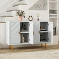 thumbnail image 4 of HLR Navy Blue 48" Modern Accent Sideboard Buffet Cabinet with 4 Doors Storage & Shelves for Kitchen, 4 of 8