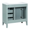thumbnail image 5 of 36" Modern Bathroom Vanity in Green Color with Solid Frame and Smooth Ceramic Basin for Easy Cleaning, 5 of 7