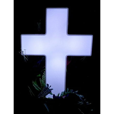 Solar Lighted Cross Memorial Light For Grave Or Garden By