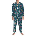 thumbnail image 3 of Balery Garden Gnomes In Flower Pijama para Hombre de Dos Piezas con Manga Larga, Conjunto de Dormir y Descanso Suave con Bolsillos-Small, 3 of 7