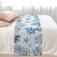 thumbnail image 2 of Blue Marine Life Bed Runner for Twin Size Bed, Ocean Coral Sea Star Shellfish Seashell Coastal Soft Bedding Scarf Bedding Protector Slipcover Sofa Throw for Bedroom Hotel Guesthouse, 2 of 8
