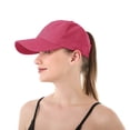 thumbnail image 6 of Women's Criss Cross Back Baseball Cap, Ponytail Hat with Quick Dry Fabric, UV Protection Sport Cap for Running, Hiking, and Outdoor Activities Hot Pink, 6 of 8