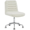thumbnail image 4 of SAFAVIEH Couture Decolin Boucle Mid Back Swivel Desk Chair, Ivory/Silver, 4 of 7