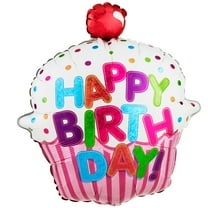 Happy Birthday Pink Cupcake 31'' Jumbo Foil Balloon