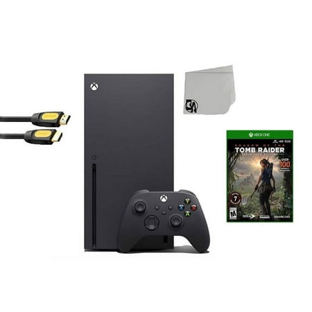 Xbox Series X Video Game Console Black with Shadow of the Tomb Raider BOLT AXTION Bundle Like New