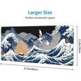 thumbnail image 3 of Japanese Wave Mouse Pad Extended XL Gaming Mice Pad Office Desk Mat with Stitched Edges, Non-Slip Oversized Desk Pad, 31.5 X 11.8 Inch, 3 of 6