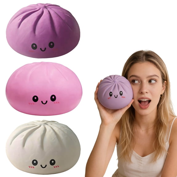 Taotanxi Extra Large Stress Relief Squeeze Toy | 15cm Slow-Rise Dumpling Squeeze | Super Soft & Comfortable, Anxiety Relief, Fun Fidget Gift (1pc,Purple)