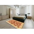 thumbnail image 4 of Ahgly Company Tapis d'Intérieur Carré Abstrait Orange Rouge Oriental, 7 Pieds Carré, 4 of 6