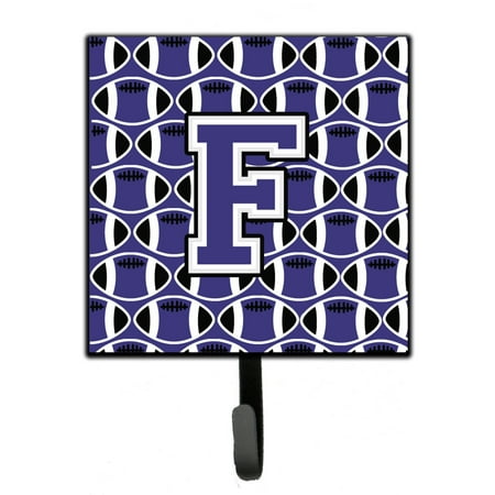 

Carolines Treasures CJ1068-FSH4 Letter F Football Purple and White Leash or Key Holder 7Hx4.25W multicolor