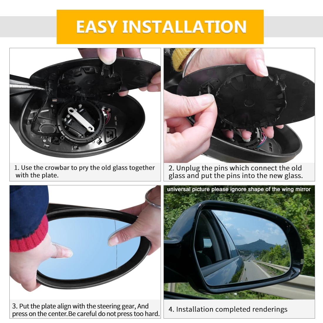 Unique Bargains Mirror Glass Heated Backing Plate RH