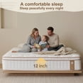 thumbnail image 4 of Actoroom 12 inch Full Size Mattress, Memory Foam Hybrid Mattress in a Box for Back Sleepers, Medium Firm, Pressure Relief, White, 4 of 12