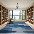 thumbnail image 2 of ODIKA 9'x12' Blue Abstract Geometric Contemporary Washable Area Rug Modern Layered Shapes With Dotted Accents Hand for Dining Room, Basement, Large Office, Non-Slip Chair-Friendly, 2 of 7