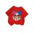 thumbnail image 3 of Girl's Graphic Tees Crew Neck Short Sleeve Cute Summer Tops Multicolor Print T Shirts Red,5-6 Years, 3 of 5