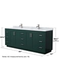 thumbnail image 6 of Wyndham Collection Miranda 84" Plywood Double Bathroom Vanity in Green/Nickel, 6 of 7