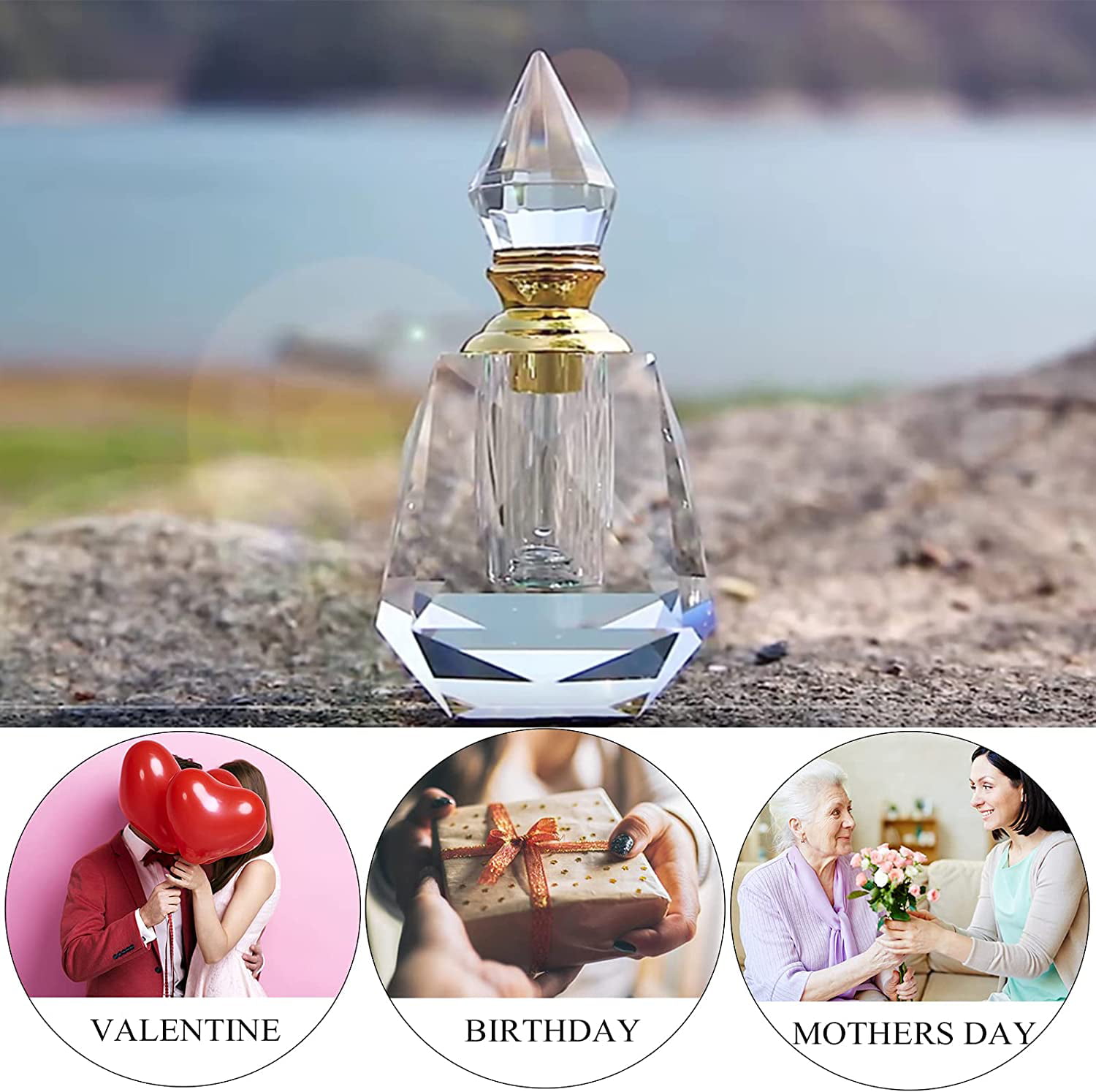 H&D HYALINE & DORA Vintage Perfume bottle Decor Flower & Butterfly  rhinestone