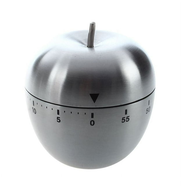 Reloj despertador mecánico de acero inoxidable con temporizador de cocina de 60 minutos de cuenta regresiva - Forma