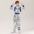 thumbnail image 2 of Tisuna Carnival Spacesuit For Girls Boys Print Long Sleeve Stand Collar Romper Fashion Loose Children'S Festival Dress Up Astronaut Clothing Blue, 2 of 9