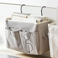 thumbnail image 2 of Bolsa de almacenamiento para de noche, 2 ganchos laterales, soporte para botella de agua, bolsillos para cama de teléfono Gris Zulema Carrito de noche, 2 of 7