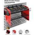 thumbnail image 3 of Power Tool Organizer wtih Charging Station，3 Layers Storage Rack with Screwdriver Rack 6 Drill Holders 8 Outlets Max Load 110lbs，for Workshop Garage Organizers and Storage Tool Battery Holder (red), 3 of 7