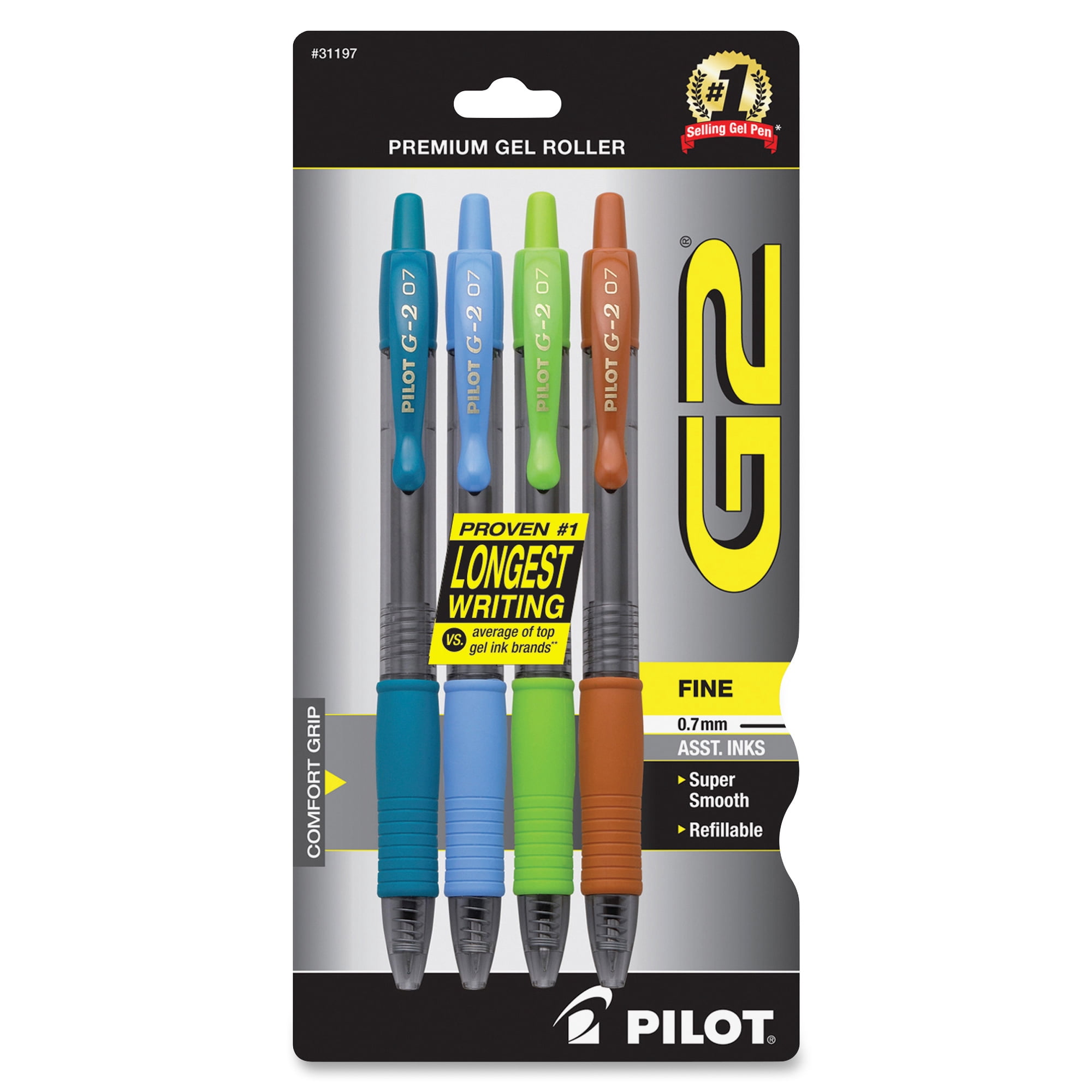 4 Pack) Pilot G2 Premium Gel Ink Pens, Bold 1.0mm, Black, 4 Count