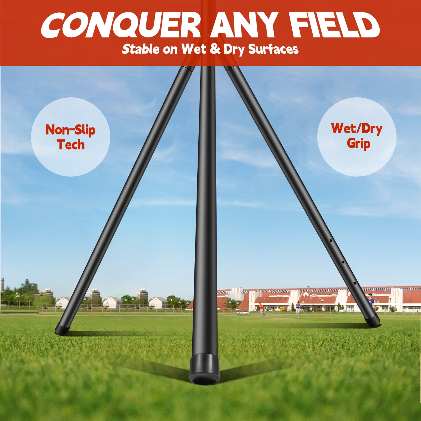 Baseball Auto Soft Toss Trainer with Rebound Net - Adjustable Height (52"-72"), 8-Ball Capacity, 6/8/10s Auto-Drop, Includes Carry Bag - For Baseball & Softball Training